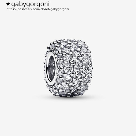 Pandora Sparkling Pavé Triple-row Charm - Picture 1 of 5